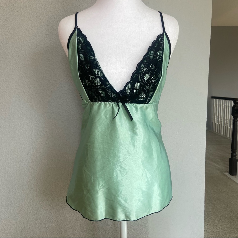 Lace Trim Satin Chemise